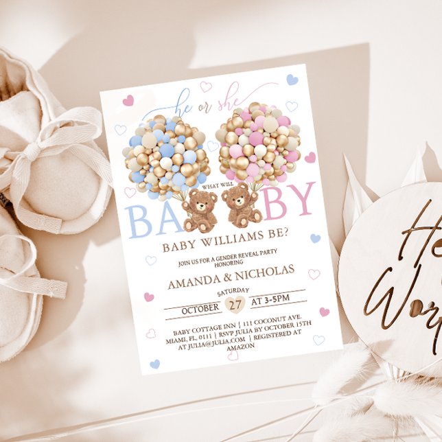 Invitación Sexo de osito de peluche revelado (Subido por el creador)