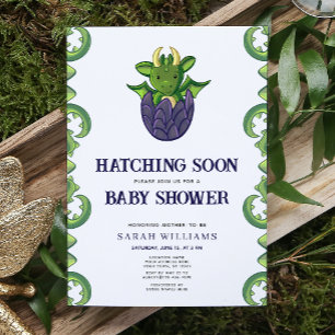 Invitación Sexo Dragon Hatching Neutral Pronto Baby Shower