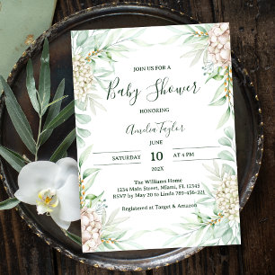 Invitación Sexo Floral Boho Pastel Baby Shower Neutral