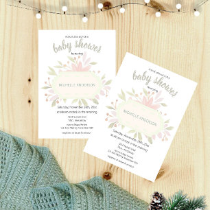 Invitación Sexo floral de acuarela bohemia Neutral