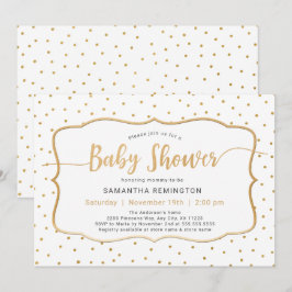 Invitación Sexo neutral Baby Shower de oro blanco
