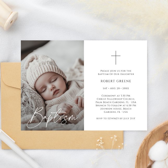 Invitación Sexo Neutral Baptismo Fotólico Infantil (Subido por el creador)