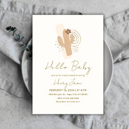 Invitación Sexo Neutral Boho Desert Cactus Baby Shower
