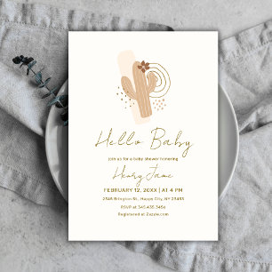 Invitación Sexo Neutral Boho Desert Cactus Baby Shower
