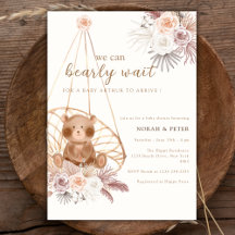 Sexo Neutral Boho Teddy Bear Baby Shower