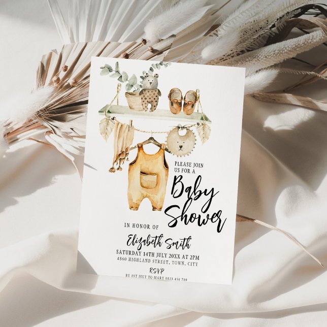 Invitación Sexo neutral de Boho Baby Shower (Subido por el creador)