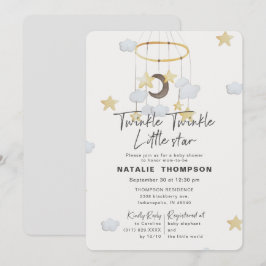 Invitación Sexo Neutral Twinkle Little Star Baby Shower