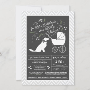 Invitación Sexo Neutral V2 de Baby Shower para perro con recu
