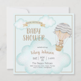 Invitación Sexo Neutral Woodland Teddy Bear Baby Shower