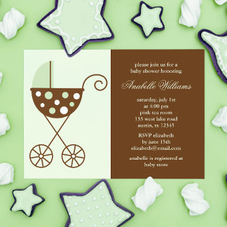 Invitación Sexo neutro Baby Shower con protectores de cosecha
