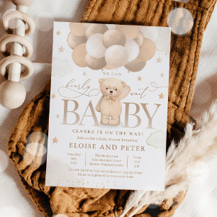 Invitación Sexo neutro Baby Shower de Teddy Bear Balloon