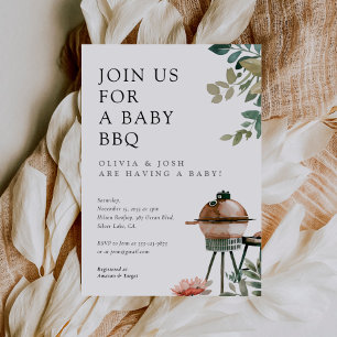 Invitación Sexo neutro de Baby Shower BBQ