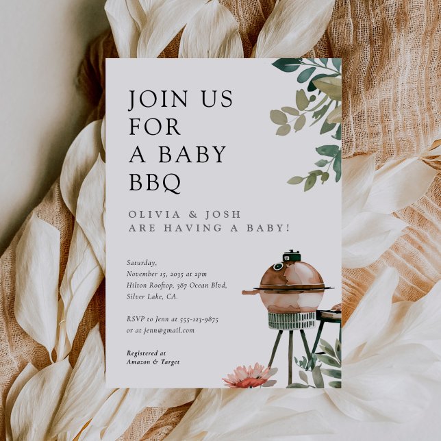 Invitación Sexo neutro de Baby Shower BBQ (Subido por el creador)