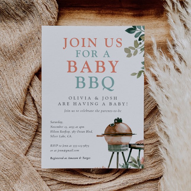 Invitación Sexo neutro de Baby Shower BBQ (Subido por el creador)