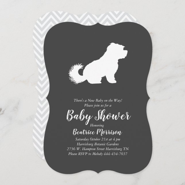 Invitación Sexo neutro de Baby Shower en maltés (Anverso / Reverso)