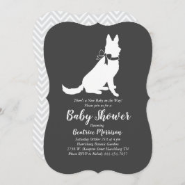 Invitación Sexo neutro de Baby Shower para perro pastor alemá