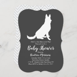 Invitación Sexo neutro de Baby Shower para perro pastor alemá