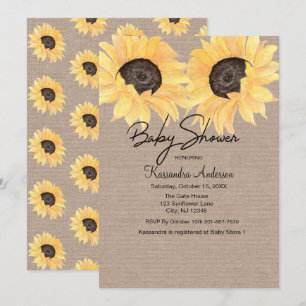 Invitación Sexo neutro de girasol ruso Baby Shower