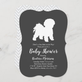 Invitación Sexo neutro en Baby Shower de Bichon Frise Dog