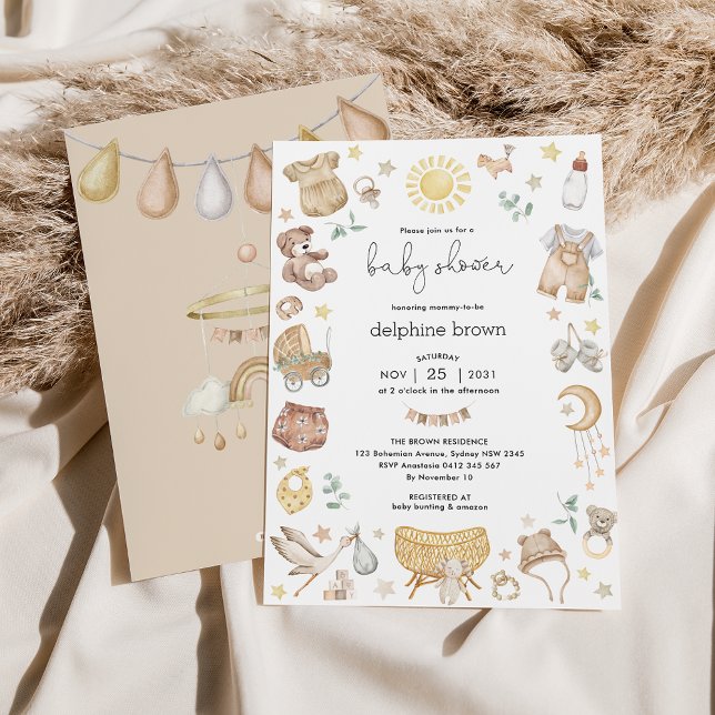 Invitación Sexo neutro en Baby Shower de Boho Nursery (Subido por el creador)