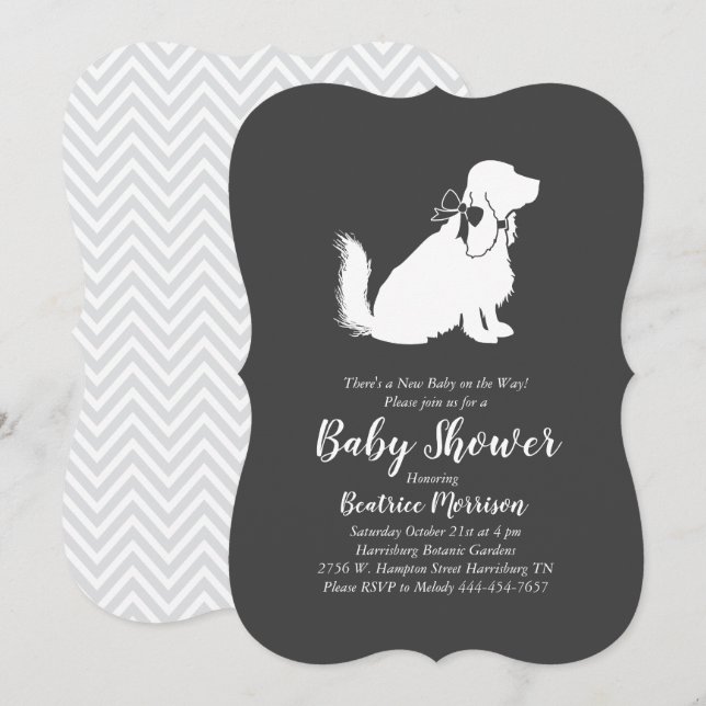 Invitación Sexo neutro en Baby Shower para perro Cocker Spani (Anverso / Reverso)