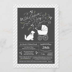 Invitación Sexo neutro en Baby Shower para perro Cocker Spani