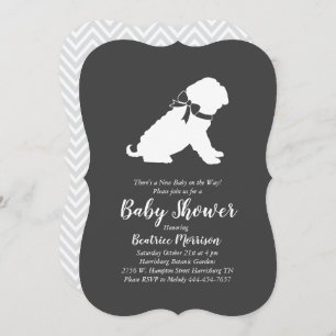 Invitación Sexo neutro en Baby Shower para perros Shar-Pei