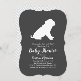 Invitación Sexo neutro en Baby Shower para perros Shar-Pei