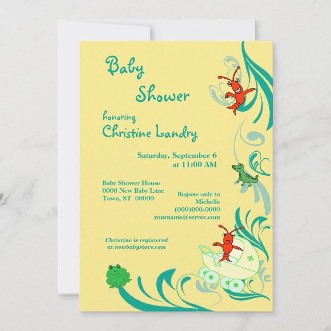 Invitación Sexo neutro en Cajun Baby Shower (Anverso)