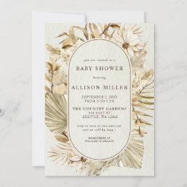 Invitación Sexo ruso neutro Boho Pampas Baby Shower