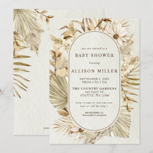 Invitación Sexo ruso neutro Boho Pampas Baby Shower