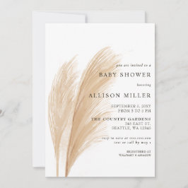 Invitación Sexo ruso neutro Boho Pampas Baby Shower