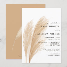 Invitación Sexo ruso neutro Boho Pampas Baby Shower