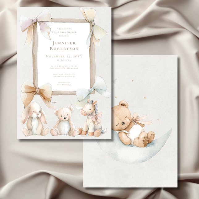 Invitación Sexo suave Neutral Juguete de Guardería Baby Showe (Soft Gender Neutral Nursery Toy Baby Shower Invitation)