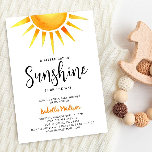 Invitación Sexo Sunshine Neutral Baby Shower (Sunshine Gender Neutral Baby Shower Invitation
)