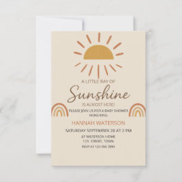Invitación Sexo Sunshine Neutral Boho Sun Baby Shower