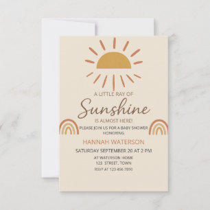 Invitación Sexo Sunshine Neutral Boho Sun Baby Shower