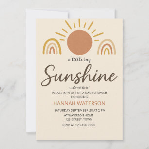 Invitación Sexo Sunshine Neutral Boho Sun Baby Shower