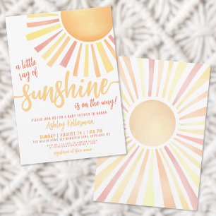 Invitación Sexo Sunshine Neutral Boho Sun Baby Shower