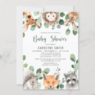 Invitación Sexo Verde Neutral Woodland BOY Baby Shower
