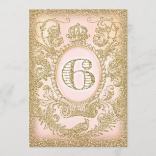Invitación Sexto cumpleaños, una vez una princesa de tiempo