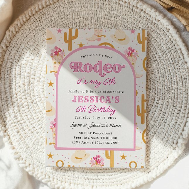 Invitación Sexto Rodeo Western Vaquera Fiesta de Cumpleaños 6 (Subido por el creador)