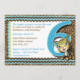 Invitación Sexto safari de selva del cumpleaños del bebé