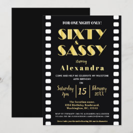 Invitación Sexty y Sassy Gold Black Roaring Estilo de películ