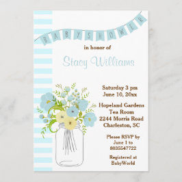 Invitación Shabby Chic Baby Boy Shower