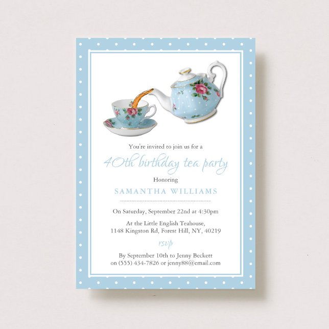 Invitación Shabby Chic Birthday Tea Fiesta (Subido por el creador)