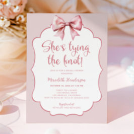 Invitación Shabby Chic Bow Está atando la ducha nupcial