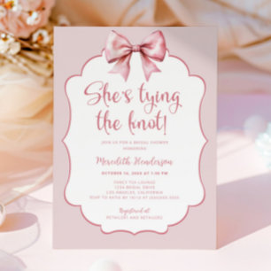 Invitación Shabby Chic Bow Está atando la ducha nupcial