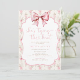 Invitación Shabby Chic Bow Está atando la ducha nupcial