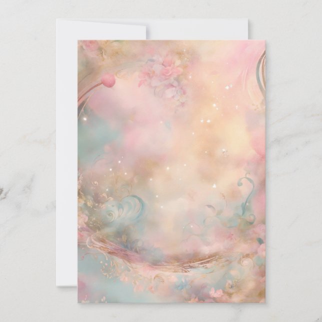 Invitación shabby chic dreamy mist pastel de enfermería de re (Anverso)
